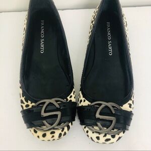 Franco‎ Sarto flats calf hair cheetah print S 7.5